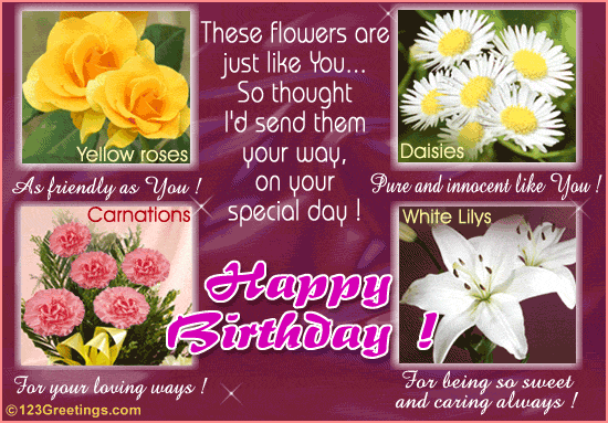 Happy Birthday Wishes With Flowers. Happy Birthday to a Sweetest